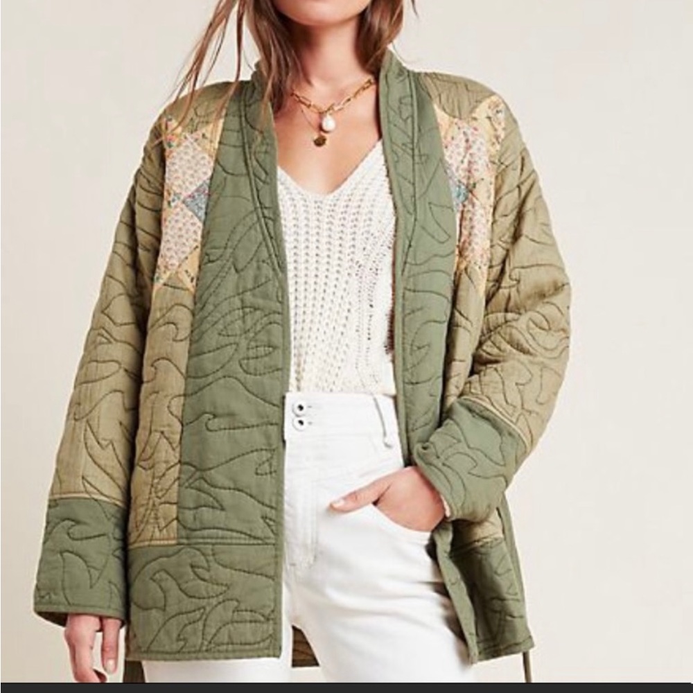 Anthropologie Patchwork Quilted Kimono Coat